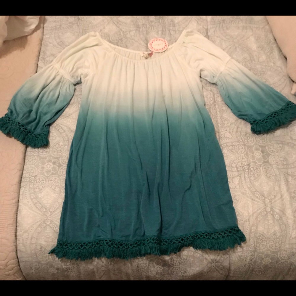 Quarter fringe sleeved dress.